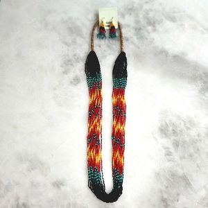 Beaded Necklace and Earrings Set